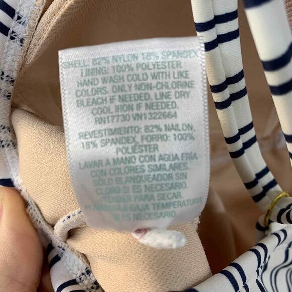 Kona Sol‎ Swimsuit Womens Small Blue and White Striped One Piece - Picture 6 of 7